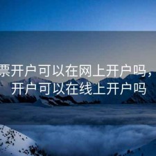 炒股票开户可以在网上开户吗，股票开户可以在线上开户吗