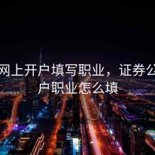 股票网上开户填写职业，证券公司开户职业怎么填
