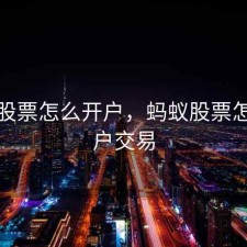蚂蚁股票怎么开户，蚂蚁股票怎么开户交易