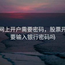 股票网上开户需要密码，股票开户需要输入银行密码吗