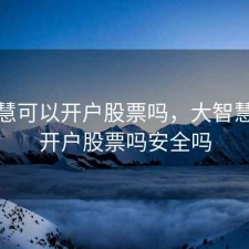 大智慧可以开户股票吗，大智慧可以开户股票吗安全吗