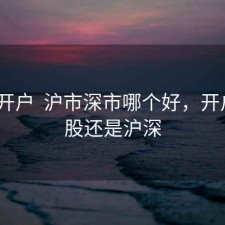 股票开户  沪市深市哪个好，开户开a股还是沪深