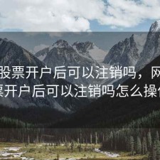 网上股票开户后可以注销吗，网上股票开户后可以注销吗怎么操作
