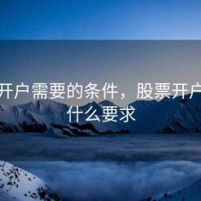 股票开户需要的条件，股票开户需要什么要求