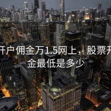 股票开户佣金万1.5网上，股票开户佣金最低是多少
