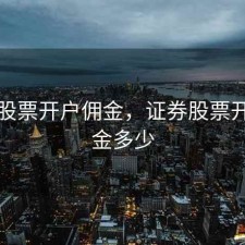 证券股票开户佣金，证券股票开户佣金多少