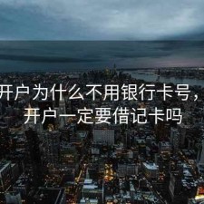 股票开户为什么不用银行卡号，股票开户一定要借记卡吗