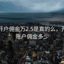 股票开户佣金万2.5是真的么，开股票账户佣金多少