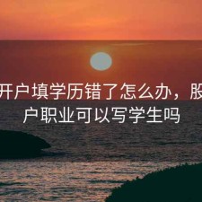 股票开户填学历错了怎么办，股票开户职业可以写学生吗
