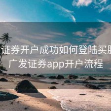 广发证券开户成功如何登陆买股票，广发证券app开户流程