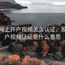 股票网上开户视频怎么认证，股票开户视频认证是什么意思