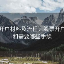 股票开户材料及流程，股票开户流程和需要哪些手续