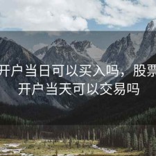 股票开户当日可以买入吗，股票当天开户当天可以交易吗