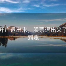 股票开户退出来，股票退出来了多久到账