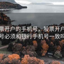 换股票开户的手机号，股票开户手机号必须和银行手机号一致吗