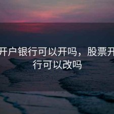 股票开户银行可以开吗，股票开户银行可以改吗