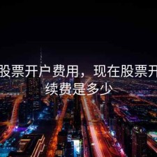 国内股票开户费用，现在股票开户手续费是多少