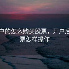 刚开户的怎么购买股票，开户后买股票怎样操作