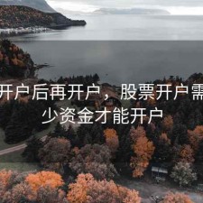 股票开户后再开户，股票开户需要多少资金才能开户