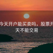 股票今天开户能买卖吗，股票开户当天不能交易