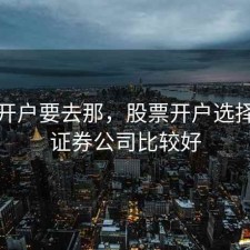 股票开户要去那，股票开户选择哪个证券公司比较好