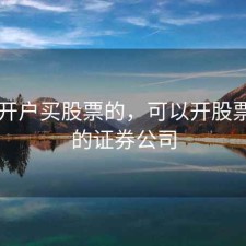 可以开户买股票的，可以开股票账户的证券公司