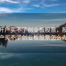 股票开户买不了创业板股票，股票开户买不了创业板股票怎么办