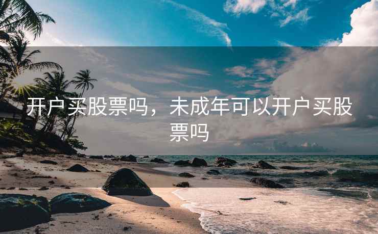 开户买股票吗，未成年可以开户买股票吗  第1张