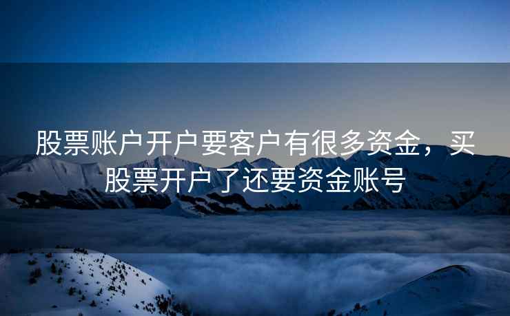 股票账户开户要客户有很多资金，买股票开户了还要资金账号  第2张