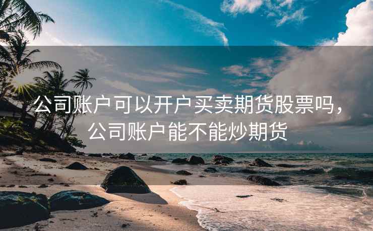 公司账户可以开户买卖期货股票吗，公司账户能不能炒期货  第1张