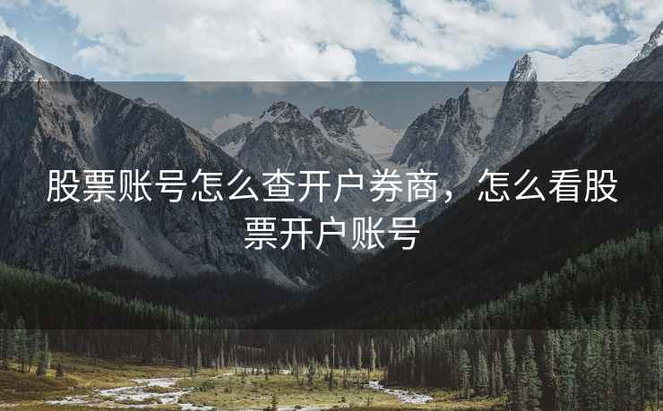 股票账号怎么查开户券商，怎么看股票开户账号  第1张