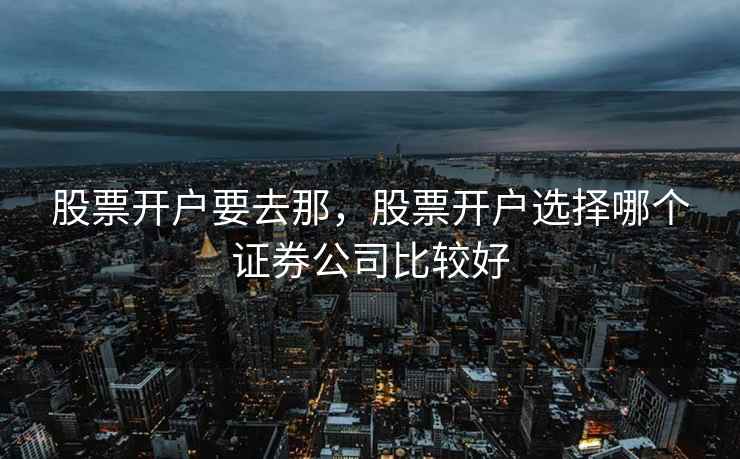 股票开户要去那，股票开户选择哪个证券公司比较好  第1张