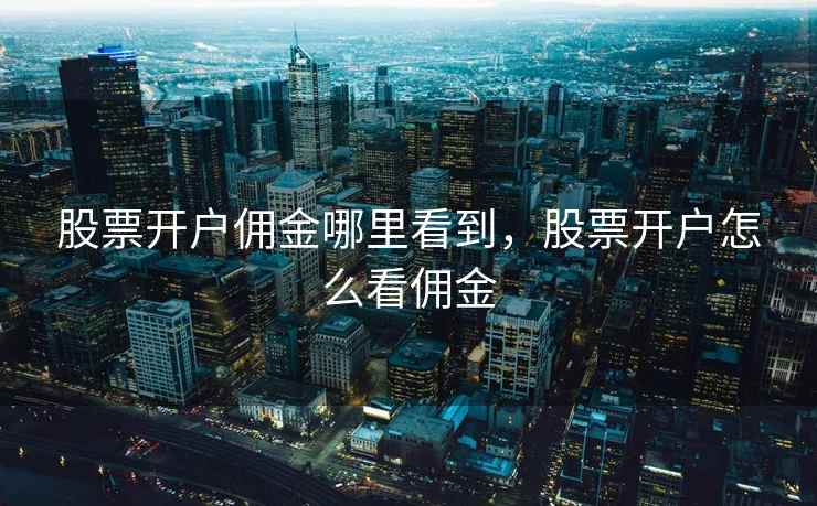 股票开户佣金哪里看到，股票开户怎么看佣金  第1张