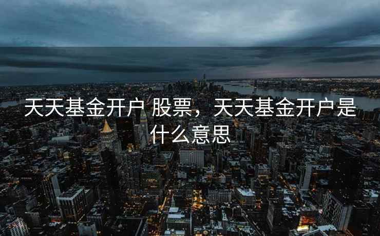 天天基金开户 股票，天天基金开户是什么意思  第2张