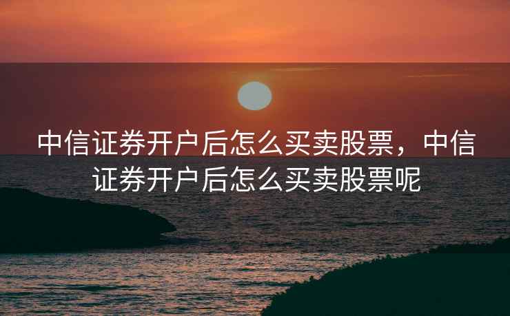 中信证券开户后怎么买卖股票,中信证券开户后怎么买卖股票呢 第2张 中信证券开户后怎么买卖股票,中信证券开户后怎么买卖股票呢 第2张