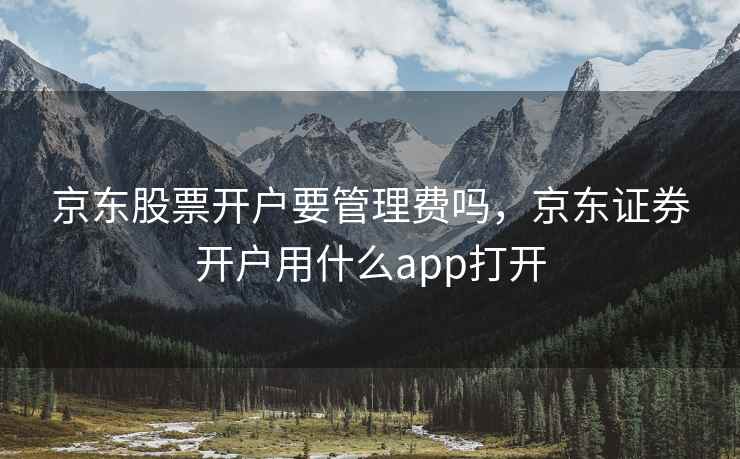 京东股票开户要管理费吗，京东证券开户用什么app打开  第2张