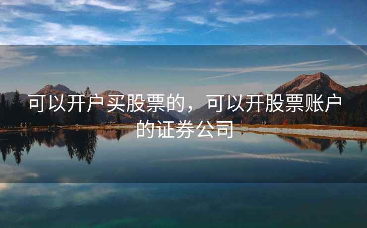 可以开户买股票的，可以开股票账户的证券公司  第1张